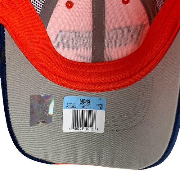 New Nike University of Virginia UVA Baseball Cap Orange Wool Blend Men’s M L - Picture 8 of 8